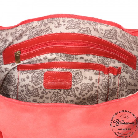  Женская кожаная сумка "Эмилия" (красная)